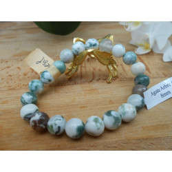 BRACELET BOULE 08MM AGATE ARBRE