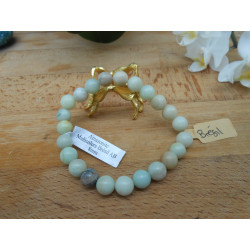 BRACELET BOULE 08MM AMAZONITE MULTICOLORE BRÉSIL