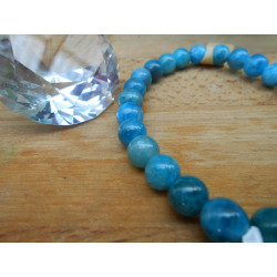 BRACELET BOULE 08MM APATITE BLEUE