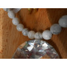 BRACELET BOULE 08MM HOWLITE BLANCHE