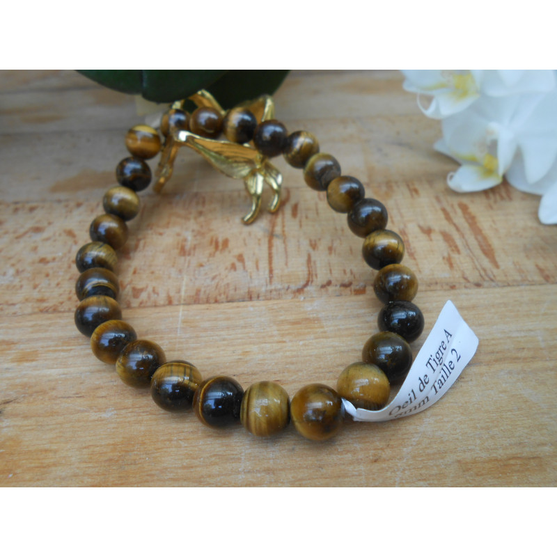 BRACELET BOULE 08MM OEIL DE TIGRE BRACELET BOULE 08MM OEIL DE TIGRE