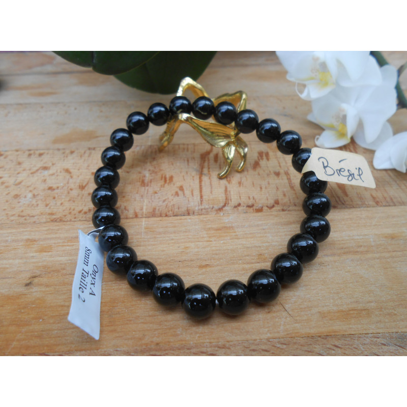 BRACELET BOULE 08MM ONYX BRACELET BOULE 08MM ONYX