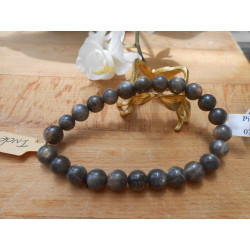 BRACELET BOULE 08MM PIERRE DE LUNE NOIRE