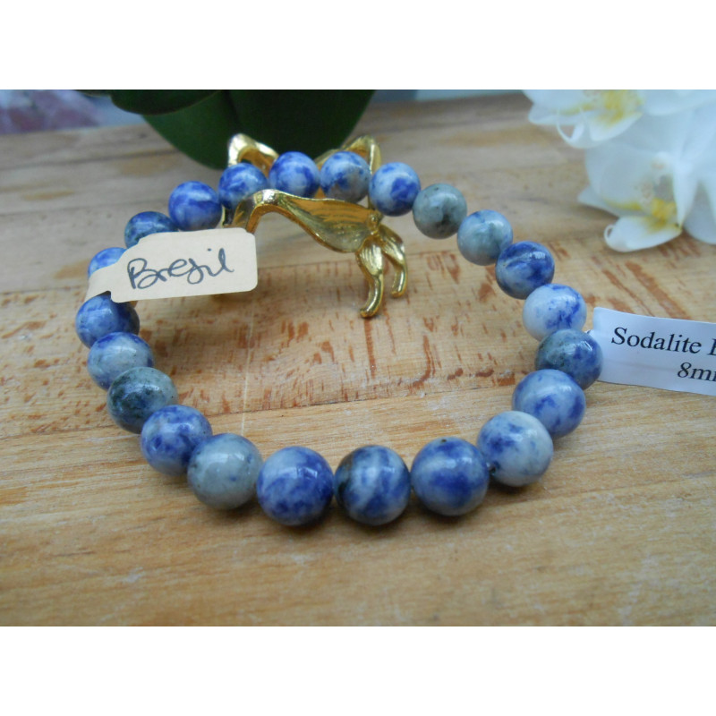 BRACELET BOULE 08MM SODALITE BRÉSIL BRACELET BOULE 08MM SODALITE BRÉSIL