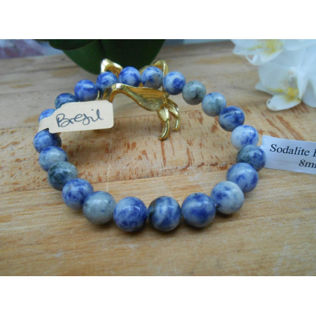 BRACELET BOULE 08MM SODALITE BRÉSIL