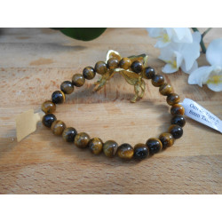 BRACELET BOULE 08MM OEIL DE TIGRE Qualité A