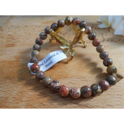 BRACELET BOULE 06MM JASPE LÉOPARD