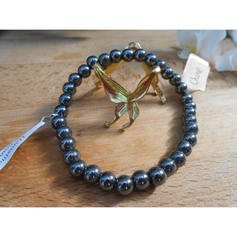 BRACELET BOULE 06MM HÉMATITE BRACELET BOULE 06MM HÉMATITE