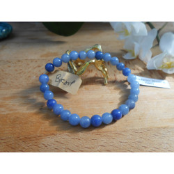 BRACELET BOULE 06MM AVENTURINE BLEUE